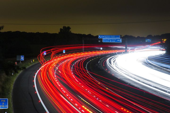 Road network at night